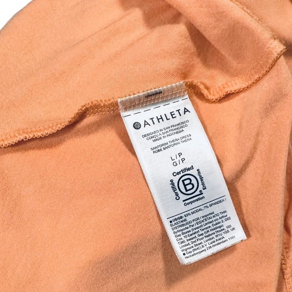 Athelta Santorini Thera Athleisure Dress Large Petite Orange Sleeveless modal - Picture 6 of 8